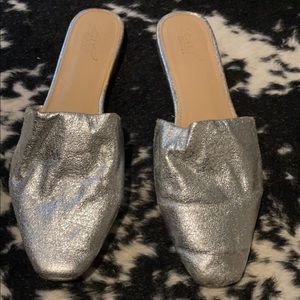 Badgley Mischka Silver Mule Sandals